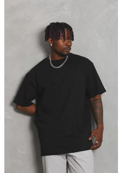 Unisex Oversize Düz Bisiklet Yaka T-Shirt modelleri