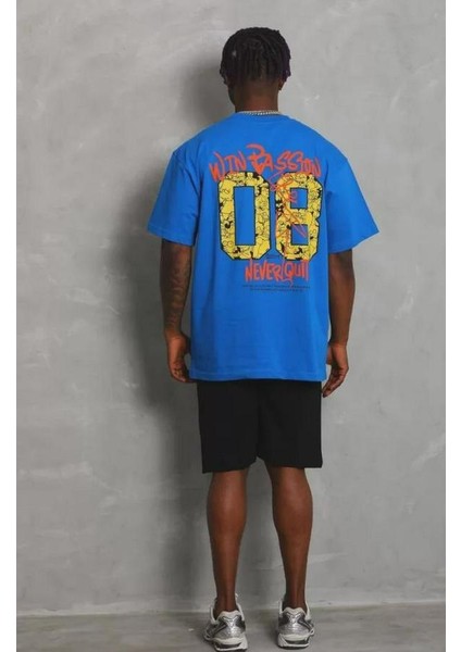 Unisex Oversize Baskılı Bisiklet Yaka T-Shirt fiyatları