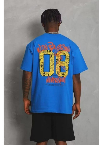 Unisex Oversize Baskılı Bisiklet Yaka T-Shirt modelleri