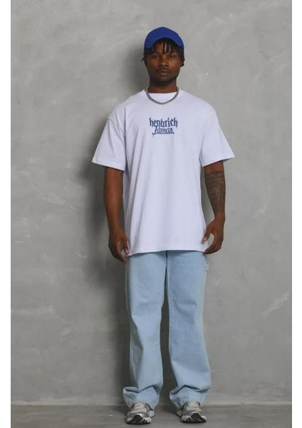 Unisex Oversize Baskılı Bisiklet Yaka T-Shirt fiyatları