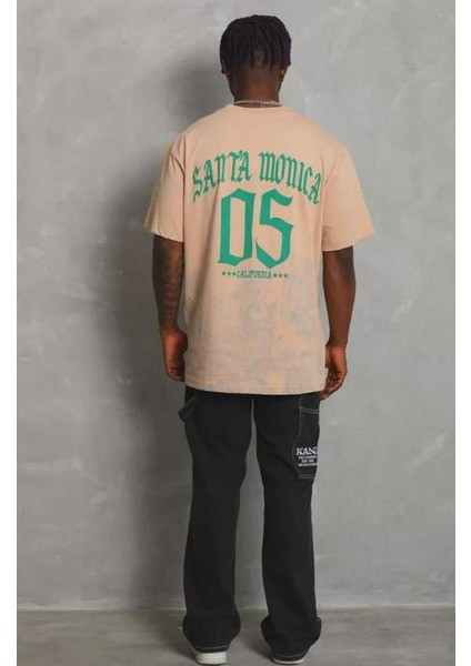 Unisex Oversize Baskılı Bisiklet Yaka T-Shirt fiyatları