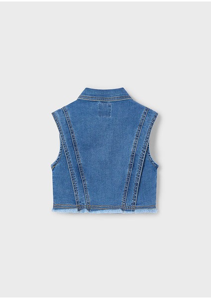Kız Çocuk Denim Yelek Mavi 3364