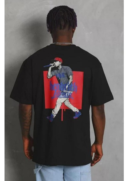 Unisex Oversize Baskılı Bisiklet Yaka T-Shirt modelleri