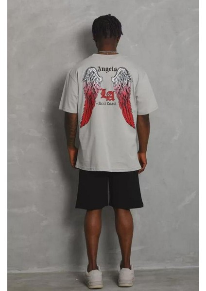 Unisex Oversize Baskılı Bisiklet Yaka T-Shirt fiyatları