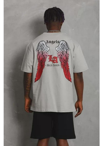 Unisex Oversize Baskılı Bisiklet Yaka T-Shirt modelleri