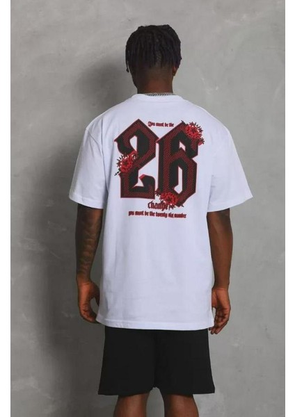 Unisex Oversize Baskılı Bisiklet Yaka T-Shirt fiyatları