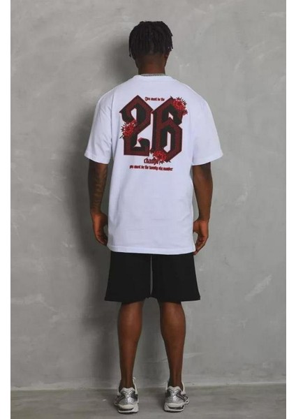 Unisex Oversize Baskılı Bisiklet Yaka T-Shirt modelleri