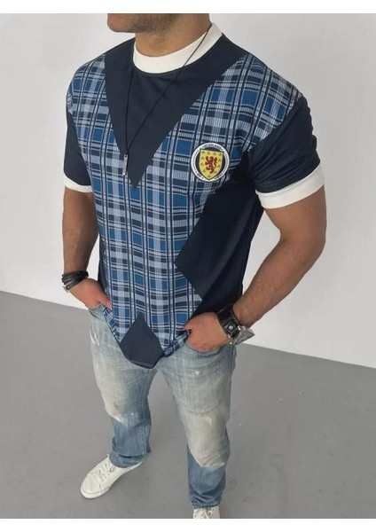 Unisex Bisiklet Yaka Baskılı Oversize T-Shirt modelleri