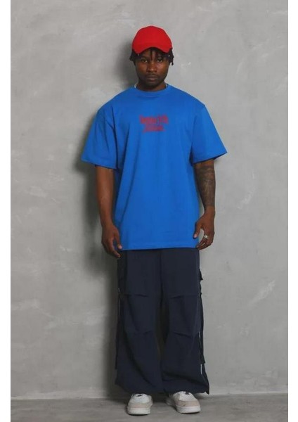 Unisex Oversize Baskılı Bisiklet Yaka T-Shirt fiyatları