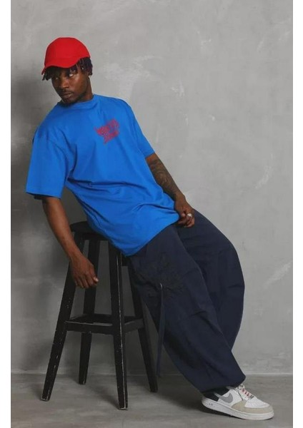 Unisex Oversize Baskılı Bisiklet Yaka T-Shirt modelleri