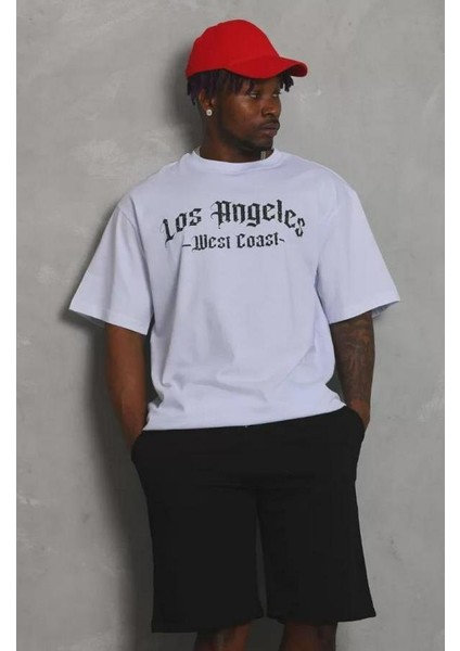 Unisex Oversize Baskılı Bisiklet Yaka T-Shirt fiyatları