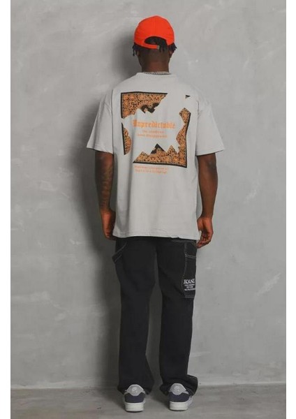 Unisex Oversize Baskılı Bisiklet Yaka T-Shirt modelleri