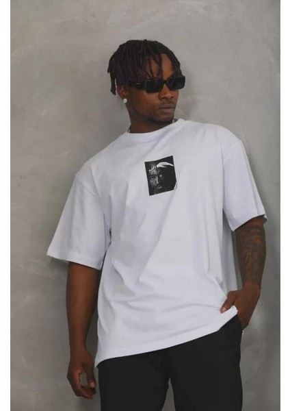 Unisex Oversize Baskılı Bisiklet Yaka T-Shirt modelleri