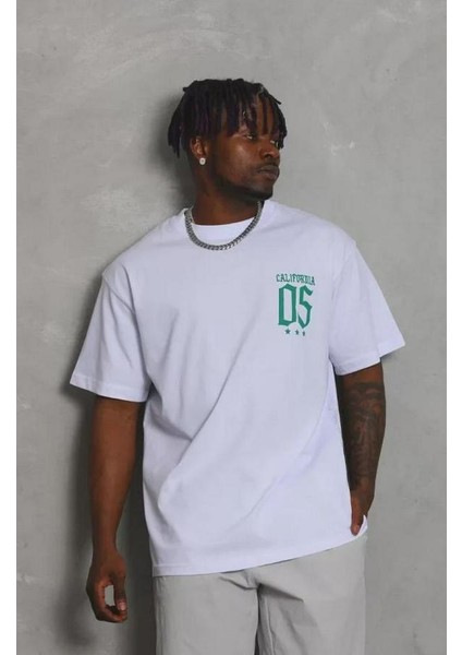 Unisex Oversize Baskılı Bisiklet Yaka T-Shirt fiyatları