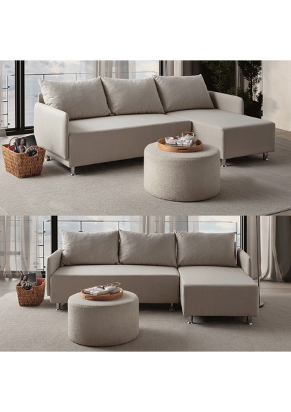 Mondy Köşe Koltuk Takımı Krem