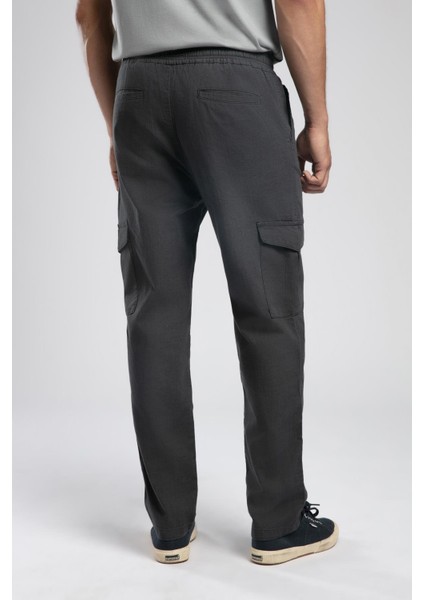 Ketgo Normal Bel Normal Kesim Düz Paça %100 Pamuk Indigo Erkek Pantolon