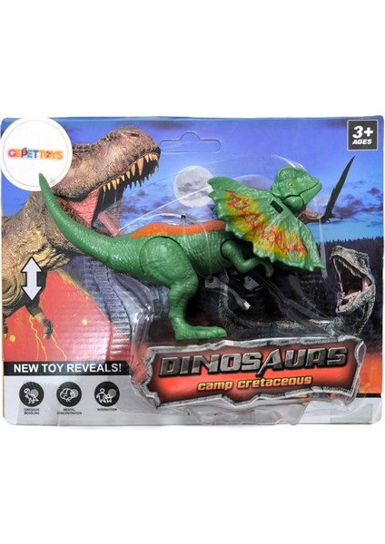 WS5305 Hareket Ettirilebilir Noktalara Sahip Dilophosaurus Dinazor Figürü Yeşil