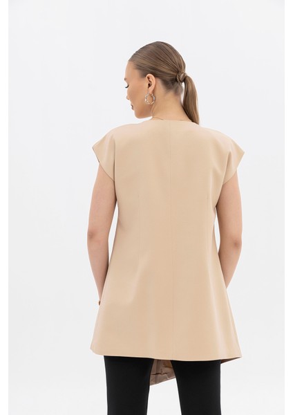 Gold Düğmeli, Sıfır Düşük Kol, Asimetrik Yelek indirimleri