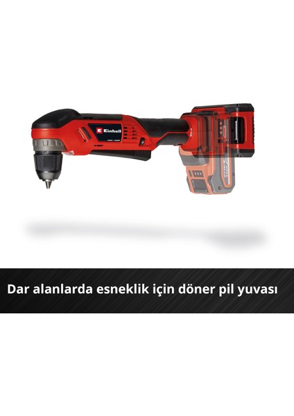Akülü Açılı Vidalama TE-AD 18 Li-Solo Power X-Change (18 V, 45 Nm, 10 mm Hızlı Sıkma Mandren, LED Işık, Döndürülebilir Akü Yuvası, akü dahil değildir) - 4514290
