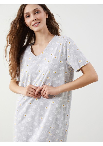 V Yaka Çiçekli Kadın Gecelik (S5) fiyatları