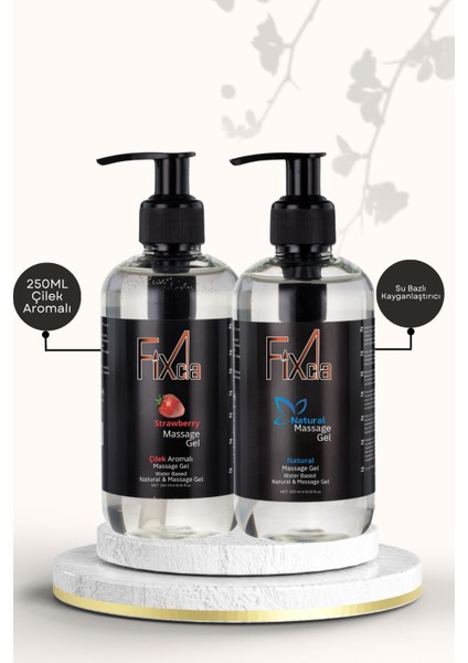 Jel Natural & Strawberry 250 ml 2'li Set FİX-007