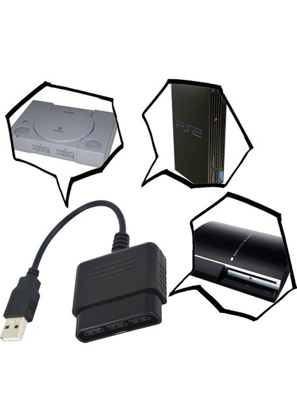 USB To Ps2 Ps3 Pc Bilgisayar Oyun Kolu Çevirici Dönüştürücü 5023 indirimleri