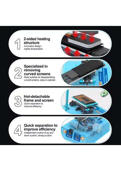 Sunshıne S-198M Çok Fonksiyonlu Kavisli ve Düz Cam Ayırma ve Ekran Ayırma fırsatları