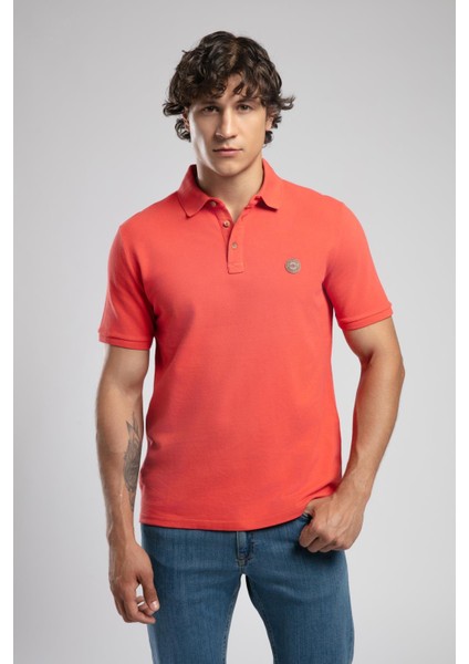 Mules Erkek %100 Pamuk Polo Yaka T-Shirt Mercan fiyatları