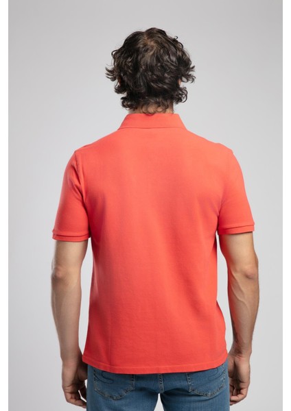 Mules Erkek %100 Pamuk Polo Yaka T-Shirt Mercan modelleri
