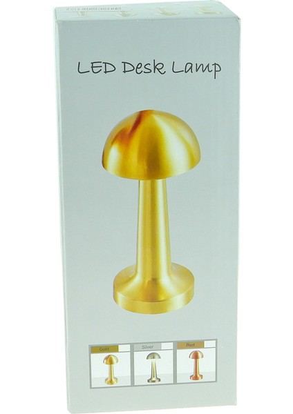 Masa Üstü LED Lamba 3 Seçenekli Dokunmatik Lamba Şarjlı 25 cm