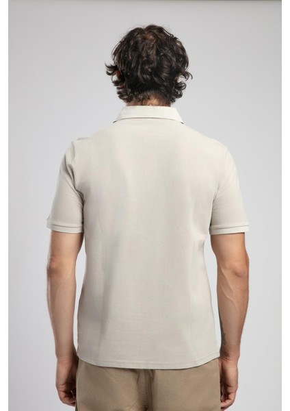 Mules Erkek %100 Pamuk Polo Yaka T-Shirt Bej modelleri