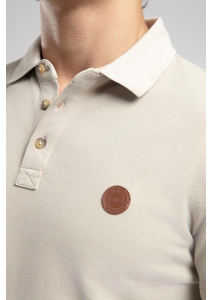Mules Erkek %100 Pamuk Polo Yaka T-Shirt Bej fırsatları