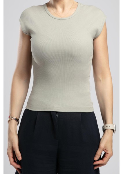 Rosa Kadın O Yaka T-Shirt A. Haki