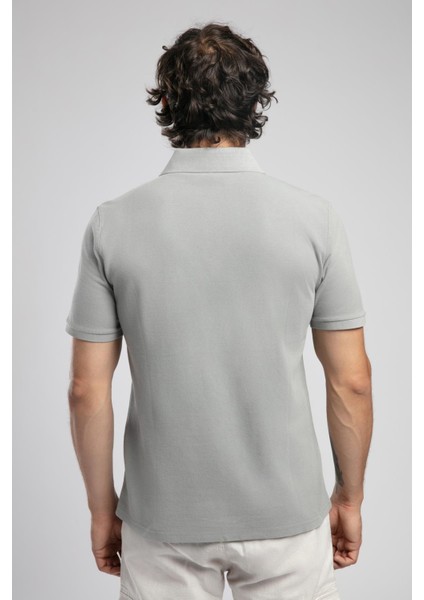 Mules Erkek %100 Pamuk Polo Yaka T-Shirt Gri modelleri