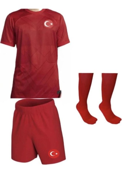 Türkiye Milli Takım Kırmızı Şortlu Çocuk Çoraplı T-Shirt Halısaha Forma indirimleri