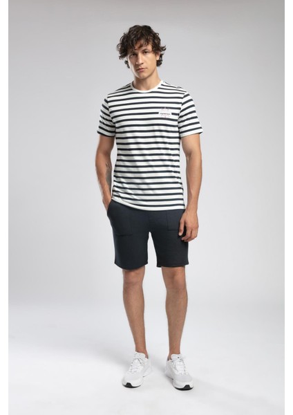 Eddy Erkek %100 Pamuk O Yaka T-Shirt Lacivert