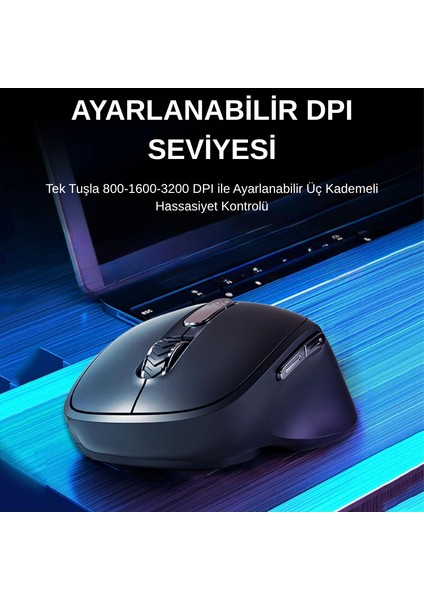 S1500 Pro Kablosuz Sessiz Mouse Siyah | Ramwhite Türkiye Garantili