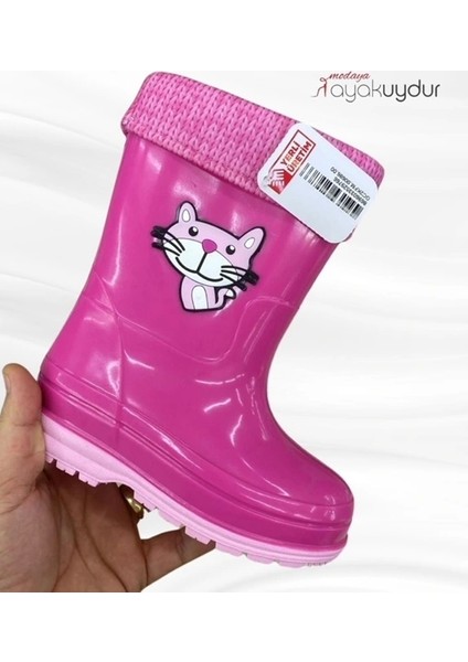 Çocuk Figürlü Pembe Yağmur Botu