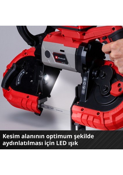 TE-MB 18/127 Li-Solo Power X-Change Akülü Şerit Testere (18 V, 115 mm Kesim Yüksekliği, 127 mm Kesim Genişliği, Taban, LED Aydınlatma, Metal için 2x Şerit, Akü dahil değildir) - 4504216