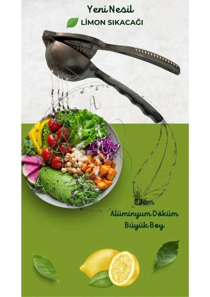 Gerçek Döküm Narenciye Limon Sıkacağı Siyah