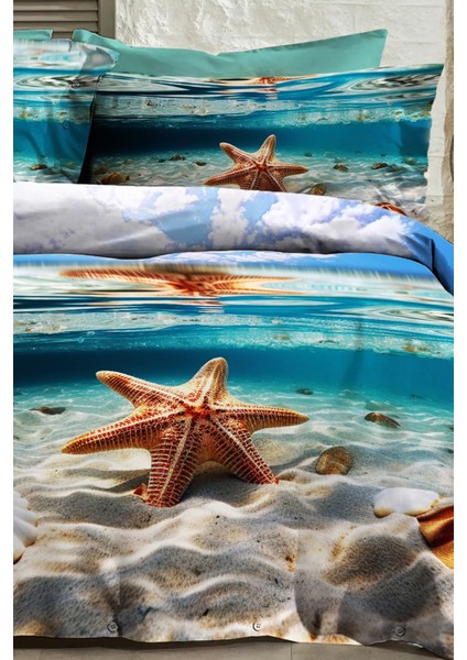 %100 Pamuk Ranforce Çeyizlik Luxury 5d Dijital Çift Kişilik Nevresim Takımı Deep Sea modelleri