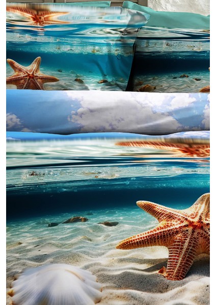 %100 Pamuk Ranforce Çeyizlik Luxury 5d Dijital Çift Kişilik Nevresim Takımı Deep Sea fırsatları