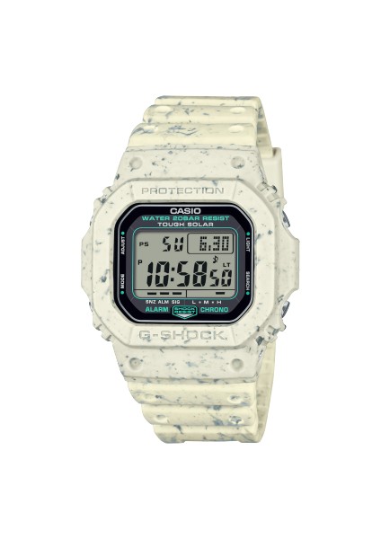 G-5600BG-5DR G-Shock 20 Atm Suya Dayanıklı Alarm Kronometre ve Takvim Özellikli Silikon Kordon Beyaz Erkek Kol Saati