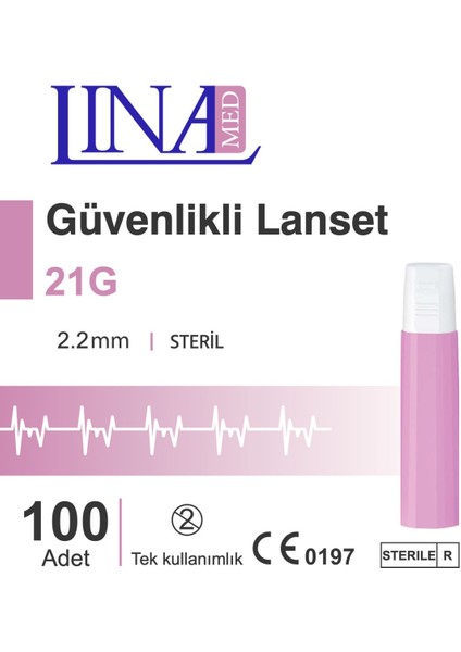 Lina Groups Lanset, Güvenlikli, 21G 2.2 (100 Adet) Cn