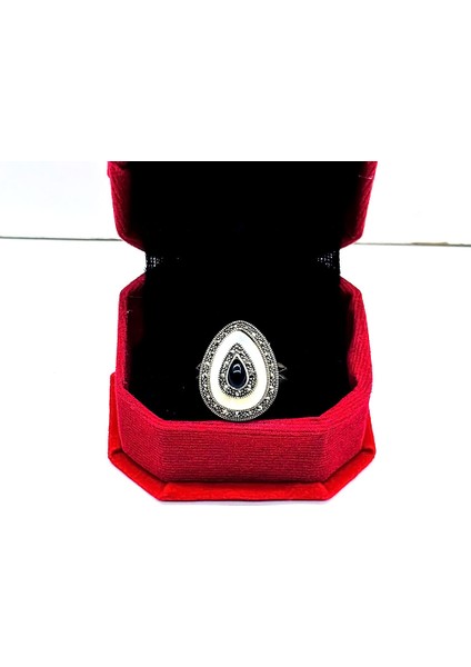 Damla Model Sedef Oltu Taşı Işçilikli 925 Ayar Gümüş Yü fiyatları