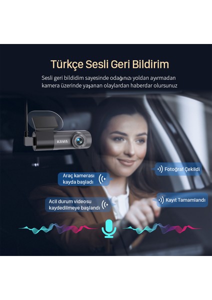 D5 Gen2 2k 1296P Wifi 145° Geniş Açı Lens Gece Görüşlü 32GB Hafıza Kartlı Akıllı Araç Kamerası