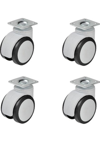 551- Büro Tipi Tablalı Dönerli Mobilya Tekeri Gri 4 Ad.