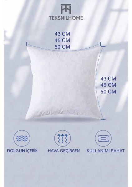 | 2 Adet Fermuarlı Kırlent Iç Astarı 5 Ebat Kırlent Içi Yastık Kılıf Astar Milt 43X43