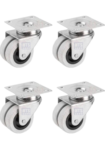 336- Tabla Bağlantılı Gri Pvc Kaplama 50MM Mobilya Teker 4 Ad.