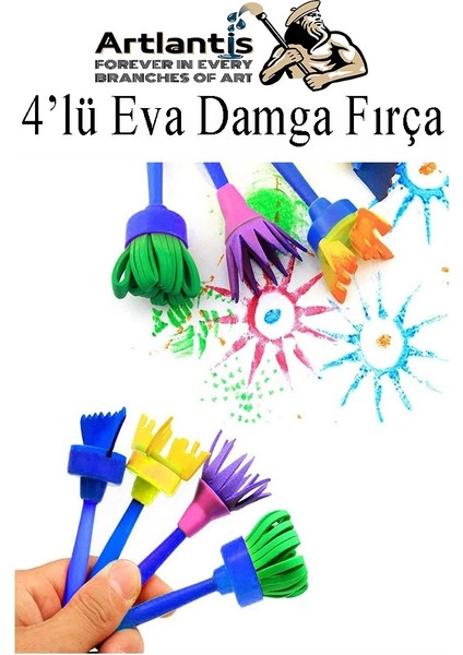 Parmak Boyası 6 Renk Nova Color Resim Defteri 25X35 Sünger Eva Baskı Damga Spatula Rulo Kesik Sünger Eva Okul Öncesi